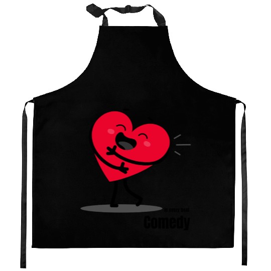 Joyful Heart Embrace Illustration Kitchen Aprons
