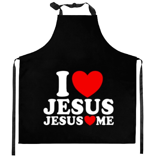 I Love Jesus Jesus Loves Me Christian Faith JesuJs Kitchen Aprons