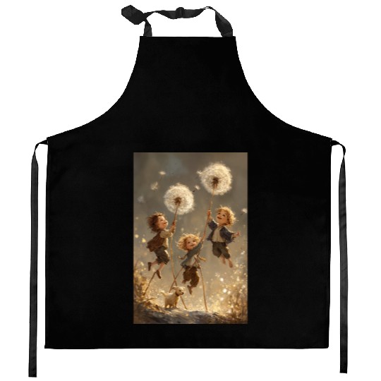 Joyful Dandelion Adventure Kitchen Aprons