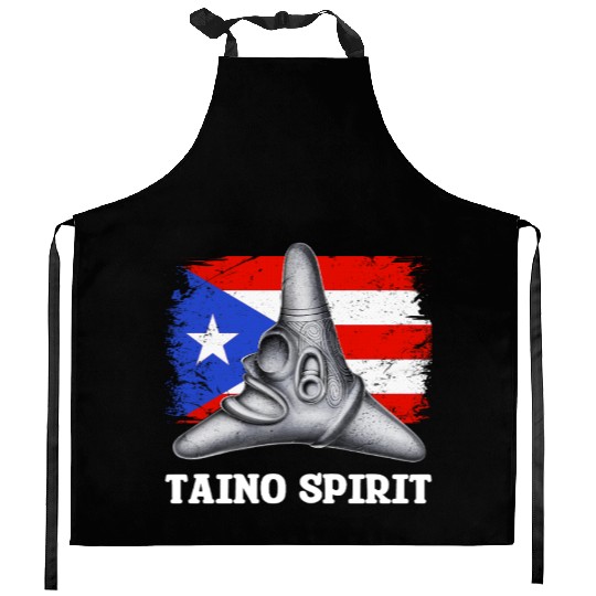 Puerto Rico Cemi Triangle Statue Flag Kitchen Aprons