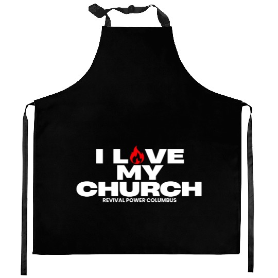 I Love my Church - Red Kitchen Aprons