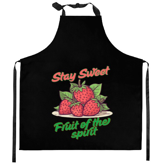 Stay sweet fruit of the spirit, vintage fruit Kitchen Aprons