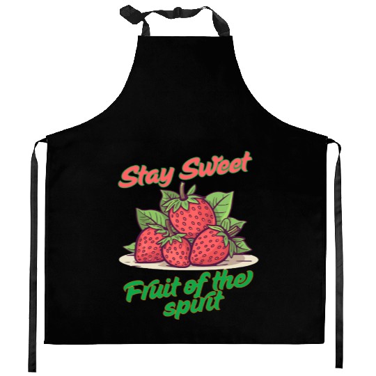 Stay sweet fruit of the spirit, vintage fruit Kitchen Aprons
