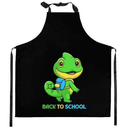 LIZARD BACK TO SCHOOL Kitchen Aprons