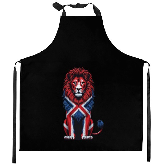 British Lion with Union Jack Flag Bold Art Design Kitchen Aprons
