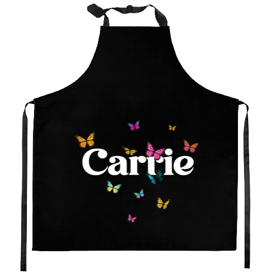 CARRIE - beautiful girl name with cute butterflies Kitchen Aprons