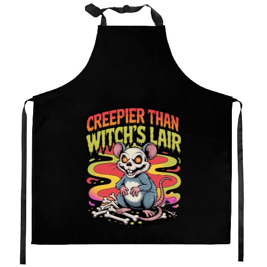 Creepy Mouse with Wicked Eyes Design Kitchen Aprons
