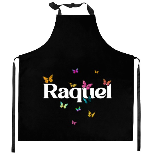 RAQUEL - beautiful girl name with cute butterflies Kitchen Aprons