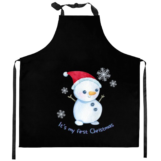 First Christmas Snowman  Kitchen Aprons