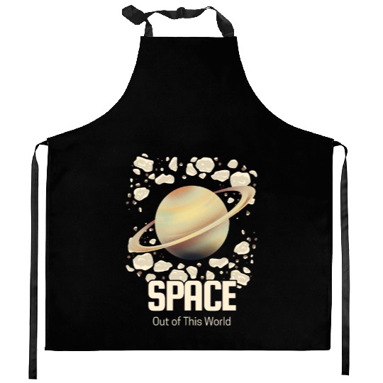 Saturn Ringed Planet Space  Kitchen Aprons