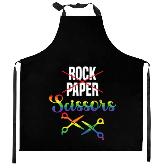 Rock Paper Scissors Fun Kitchen Aprons Homosexual