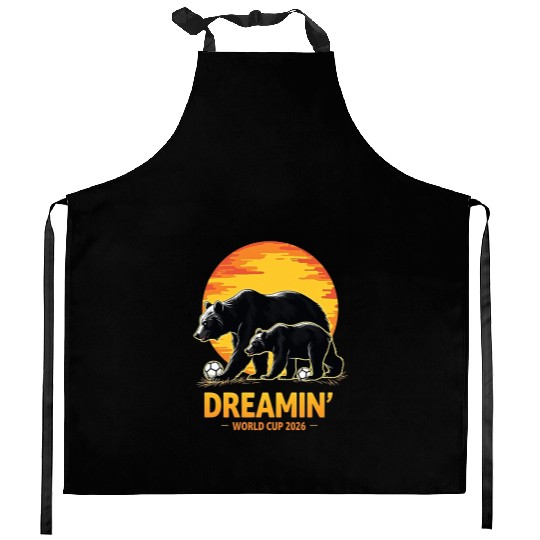 California Dreamin’ – World Cup 2026 Soccer Bear T Kitchen Aprons