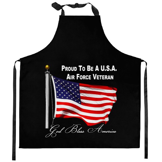 Proud To Be A US Air Force Veteran Kitchen Aprons