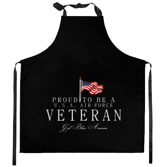 Proud To Be A US Air Force Veteran Kitchen Aprons