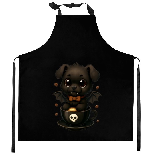 Cute Bat Puppy Coffee Mug Design Kitchen Aprons