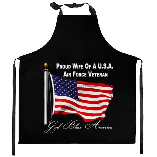 Proud Wife Of A US Air Force Veteran Kitchen Aprons