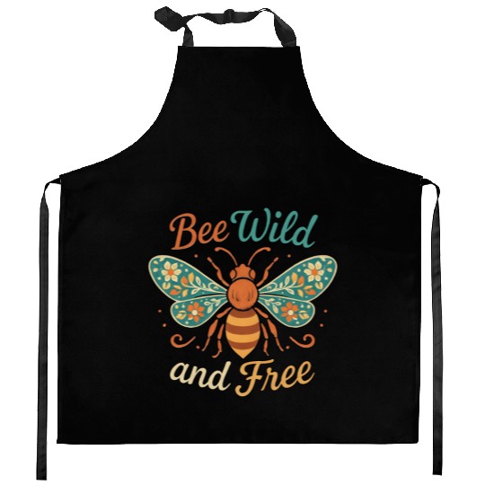 Bee Wild and Free Nature Motif Kitchen Aprons