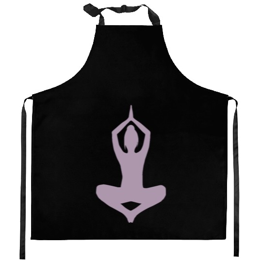 Yoga Meditating Zen Inner Peace Woman Minimalist Kitchen Aprons