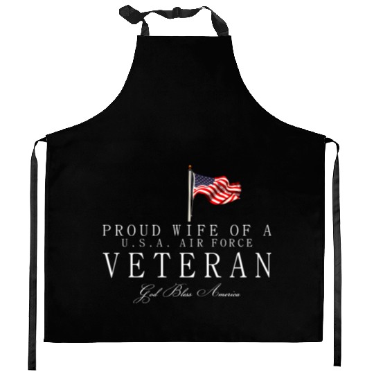 Proud Wife Of A US Air Force Veteran Kitchen Aprons