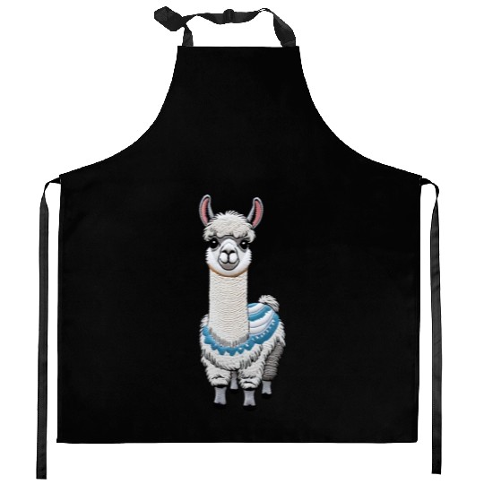 Peruvian Llama Red White National Flag Design Kitchen Aprons
