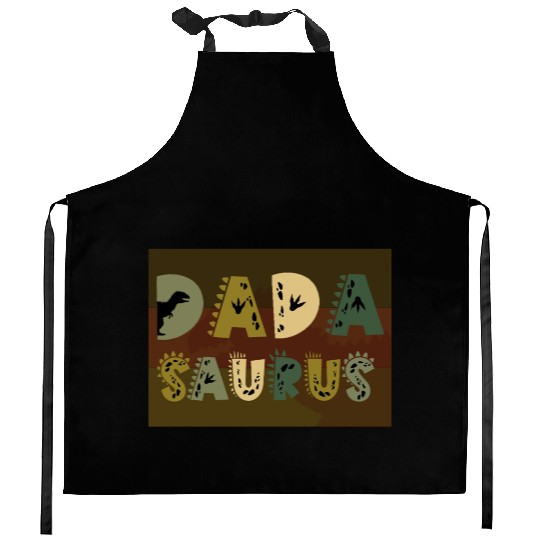 Dada Saurus Kitchen Aprons, Dinosaur Dad Kitchen Aprons