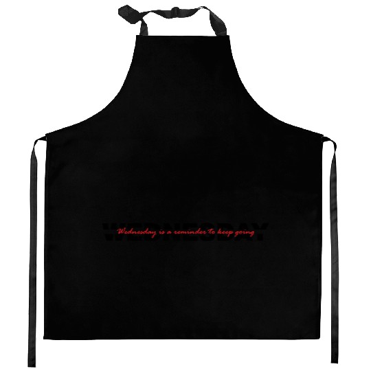Wednesday Typography - Black Version Kitchen Aprons