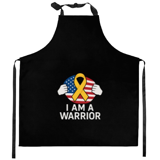 American Warrior of Strength & Awareness Kitchen Aprons