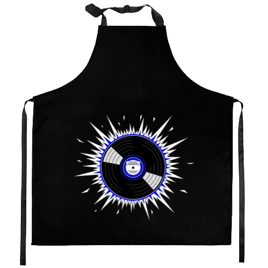 Vinyl Record Starburst Design Kitchen Aprons