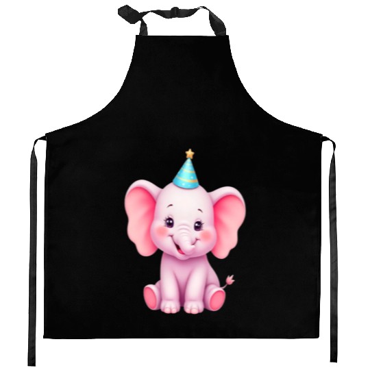 Cartoon Artwork of an elephant meme Kitchen Aprons