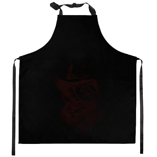 Western Cat Cowboy Funny Meowdy Wild West  Kitchen Aprons