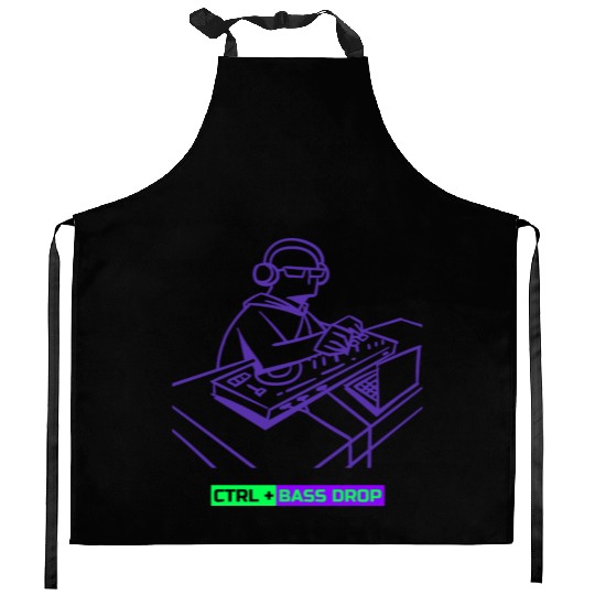 CTRL + Bass Drop DJ Software Kitchen Aprons
