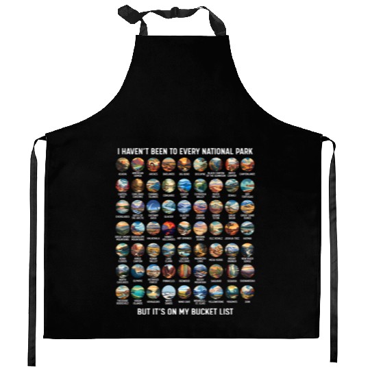 All US National Park Checklist Bucket List Kitchen Aprons