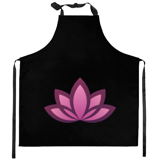 Elegant Pink Lotus Mandala Design Kitchen Aprons