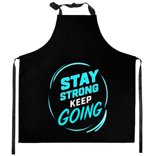 Neon Motivational Fitness Design Kitchen Aprons