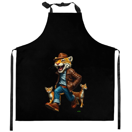 Happy Jack the Jaguar.   by m@xx. Kitchen Aprons