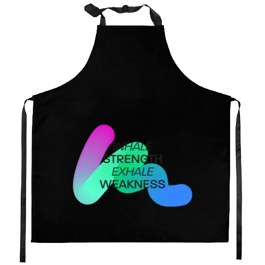 Inspirational Breath Motivation Design Kitchen Aprons