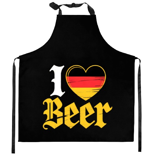 I Love Beer German Bier Funny Germany Flag Kitchen Aprons