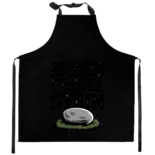 Do Not Disturb Rock Resting Peacefully on Grass Kitchen Aprons