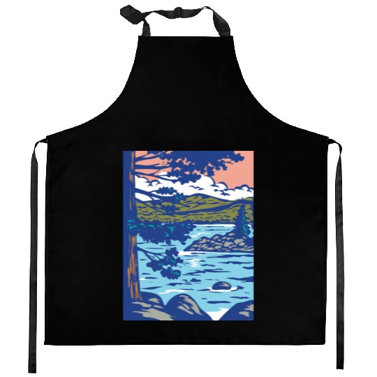 WPA Art Emerald Bay State Park in South Lake Tahoe Kitchen Aprons