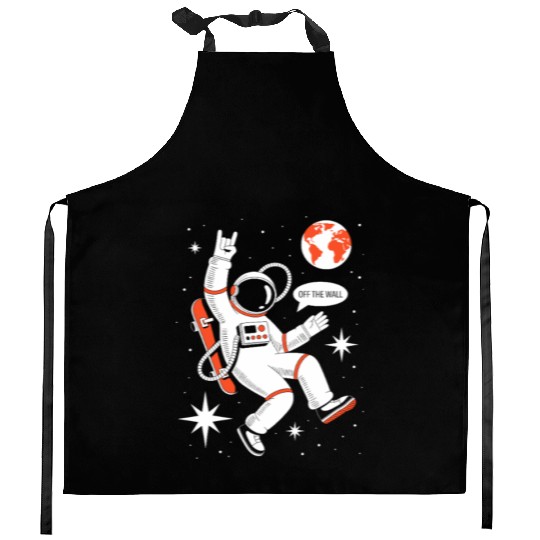 Astronaut Cat in Space Scene Kitchen Aprons
