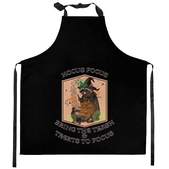 Raccoon Witch - Hocus Pocus  Kitchen Aprons