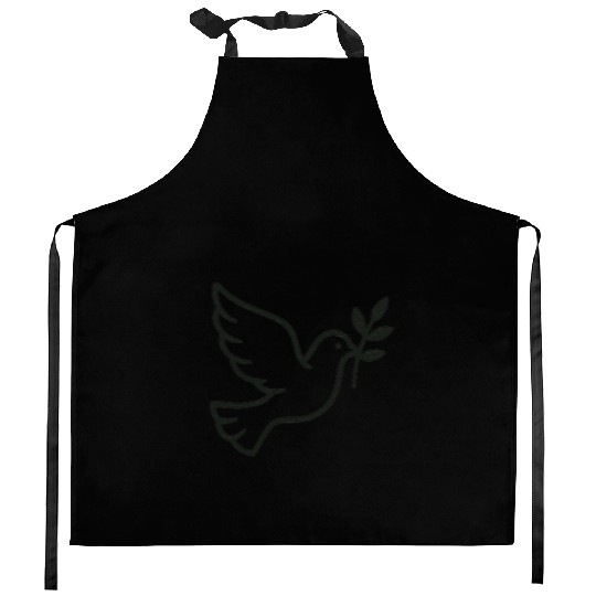 Elegant Doves with Olive Branch Design Kitchen Aprons