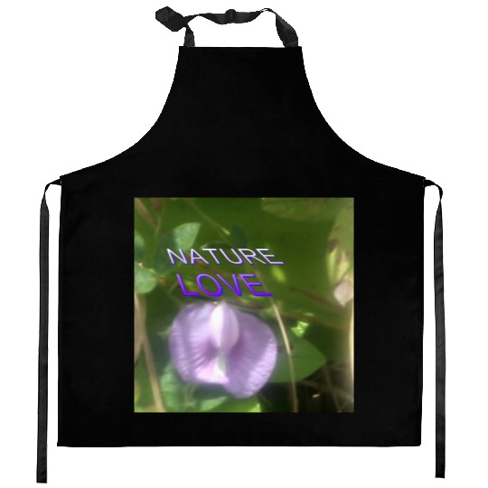 Nature Love with Purple Flower Art Kitchen Aprons