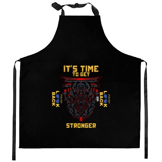Samurai Strength Motivation Kitchen Aprons