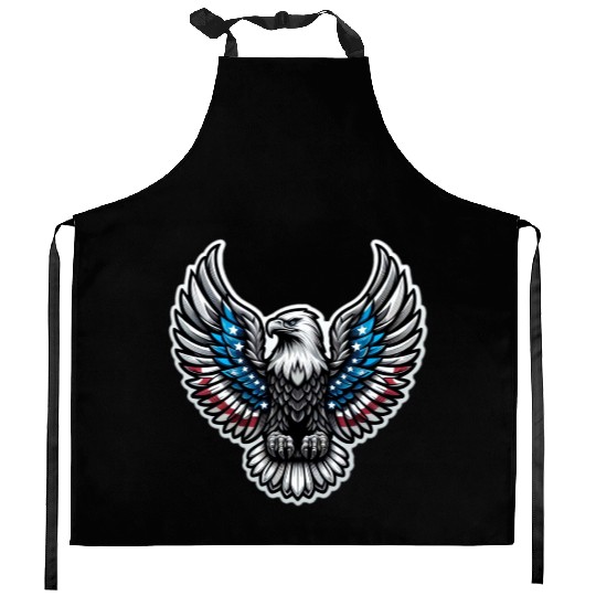 Patriotic Eagle Emblem Kitchen Aprons