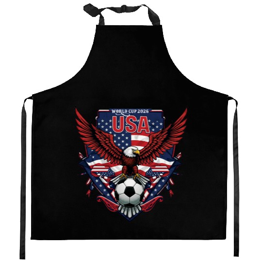 USA Soccer World Cup 2026 Eagle Patriotic Apparel Kitchen Aprons