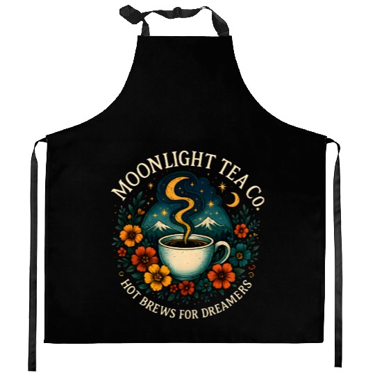 Moonlit Tea Inspiration Kitchen Aprons