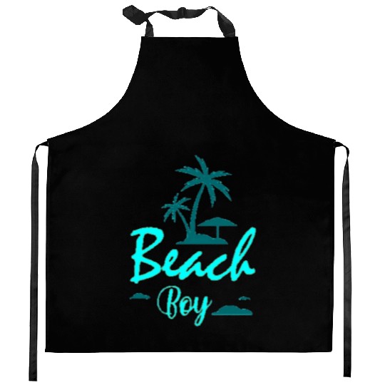 Neon Beach Boy Nostalgia Design Kitchen Aprons