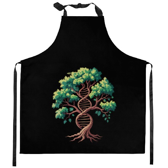 Tree of Life with DNA Spiral Kitchen Aprons