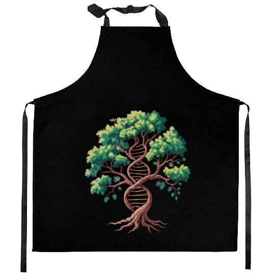Tree of Life with DNA Spiral Kitchen Aprons
